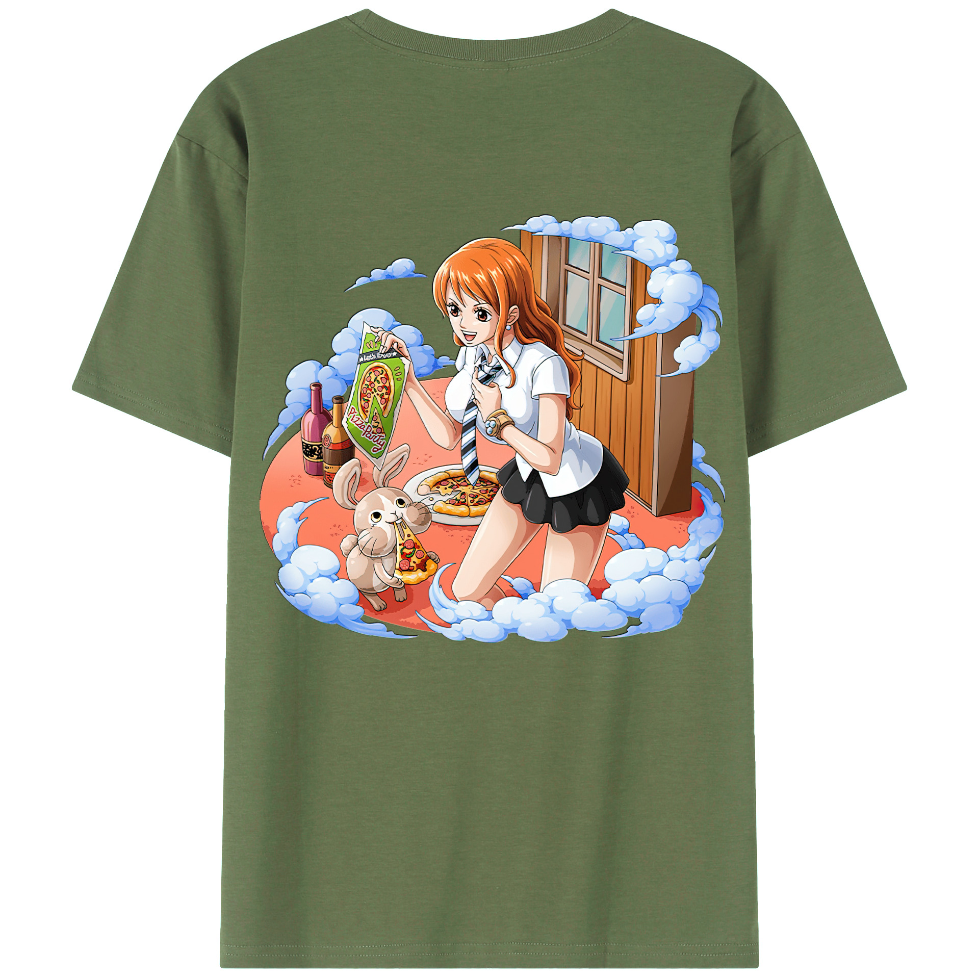 （画像用） ワンピース ナミ ONE PIECE Nami 綿100％ メンズ半袖Tシャツ（バックプリント） 通気性